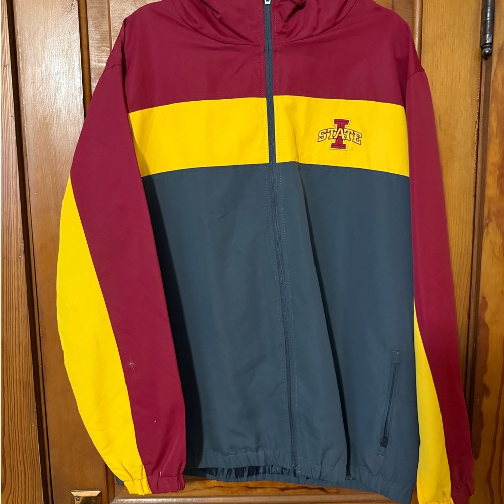 Iowa State Maroon, Yellow, and Gray Windbreaker